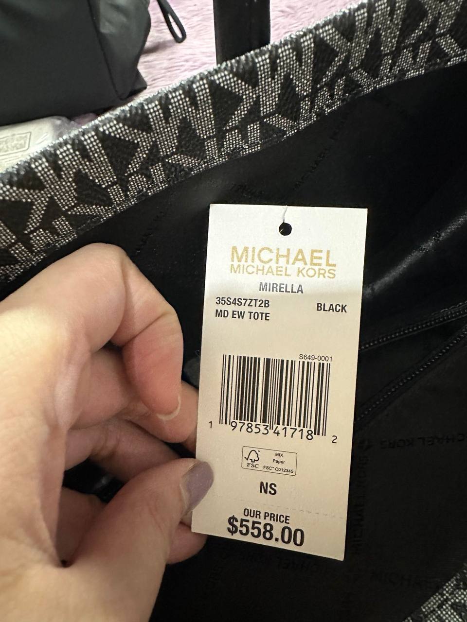 ORIG & IMPORTED Michael Kors Mirella Medium Ombré Logo Tote Bag Black