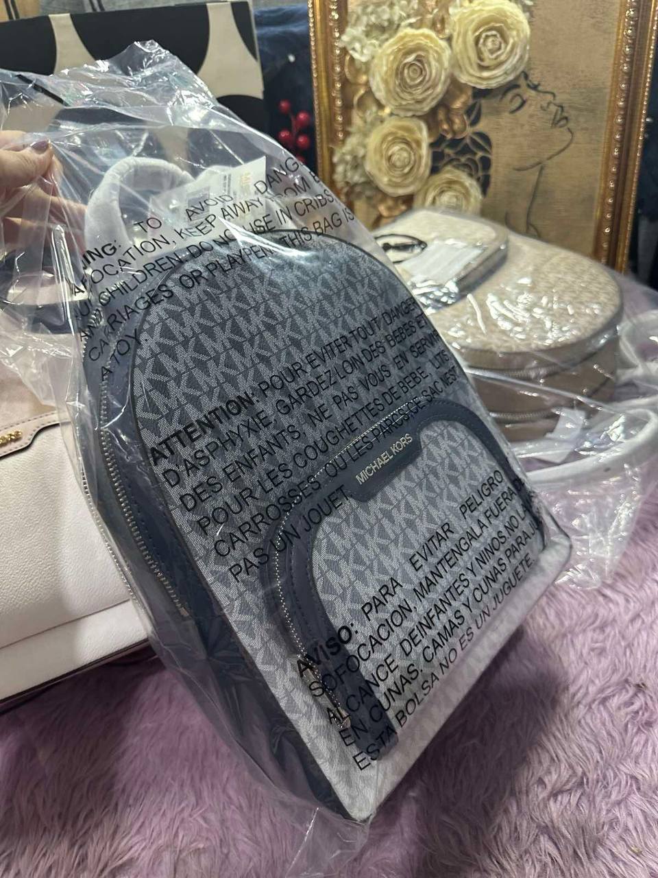 ORIG & IMPORTED Michael Kors Jaycee Medium Ombré Signature Logo Backpack Navy Bag