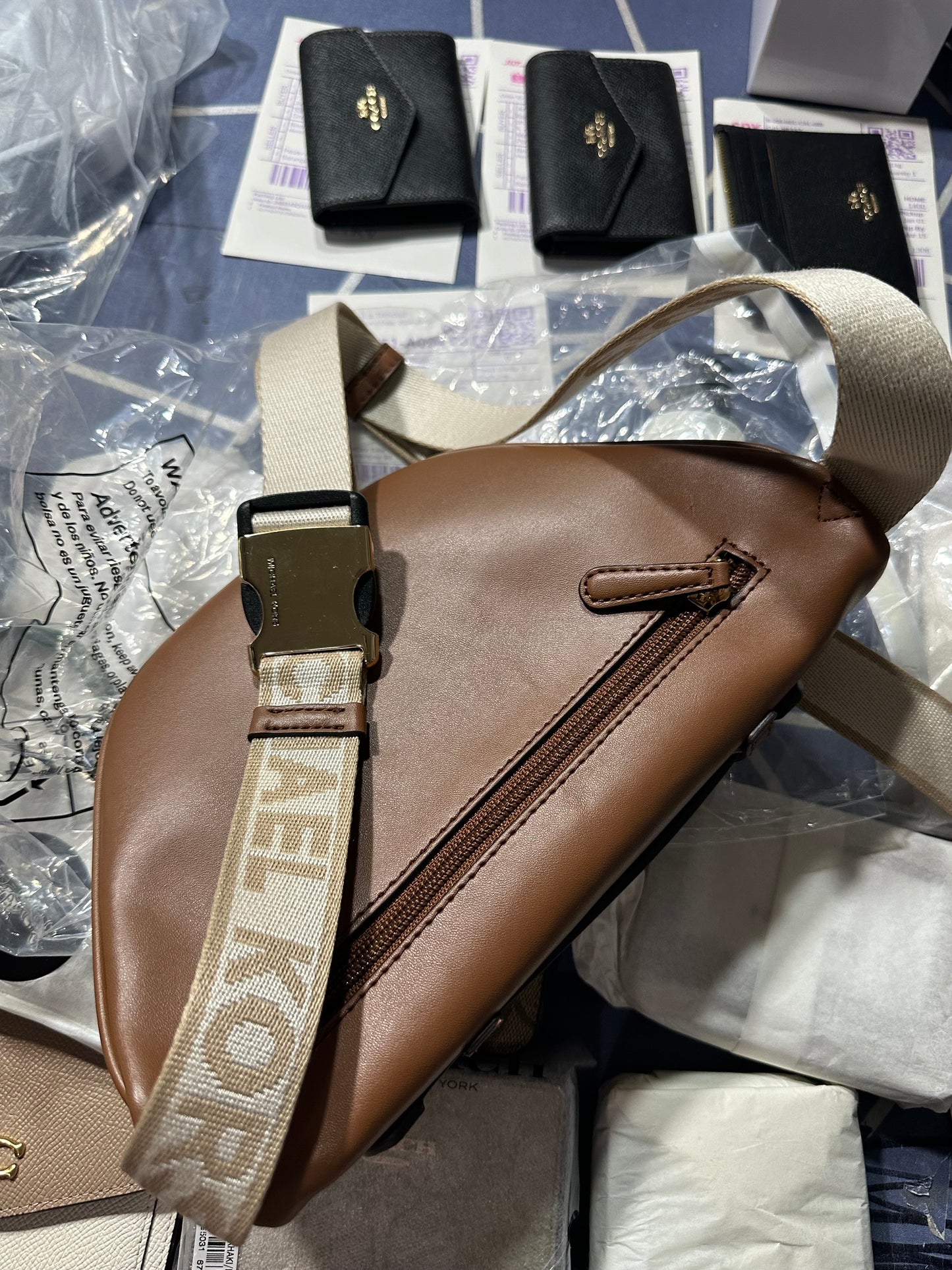 AUTHENTIC/ORIGINAL Michael K0rs MK Erin Small Logo Jacquard Belt Bag Fanny Pack