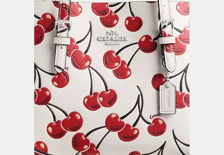 AUTHENTIC/ORIGINAL COACH Mollie Tote Bag 25 With Cherry Print