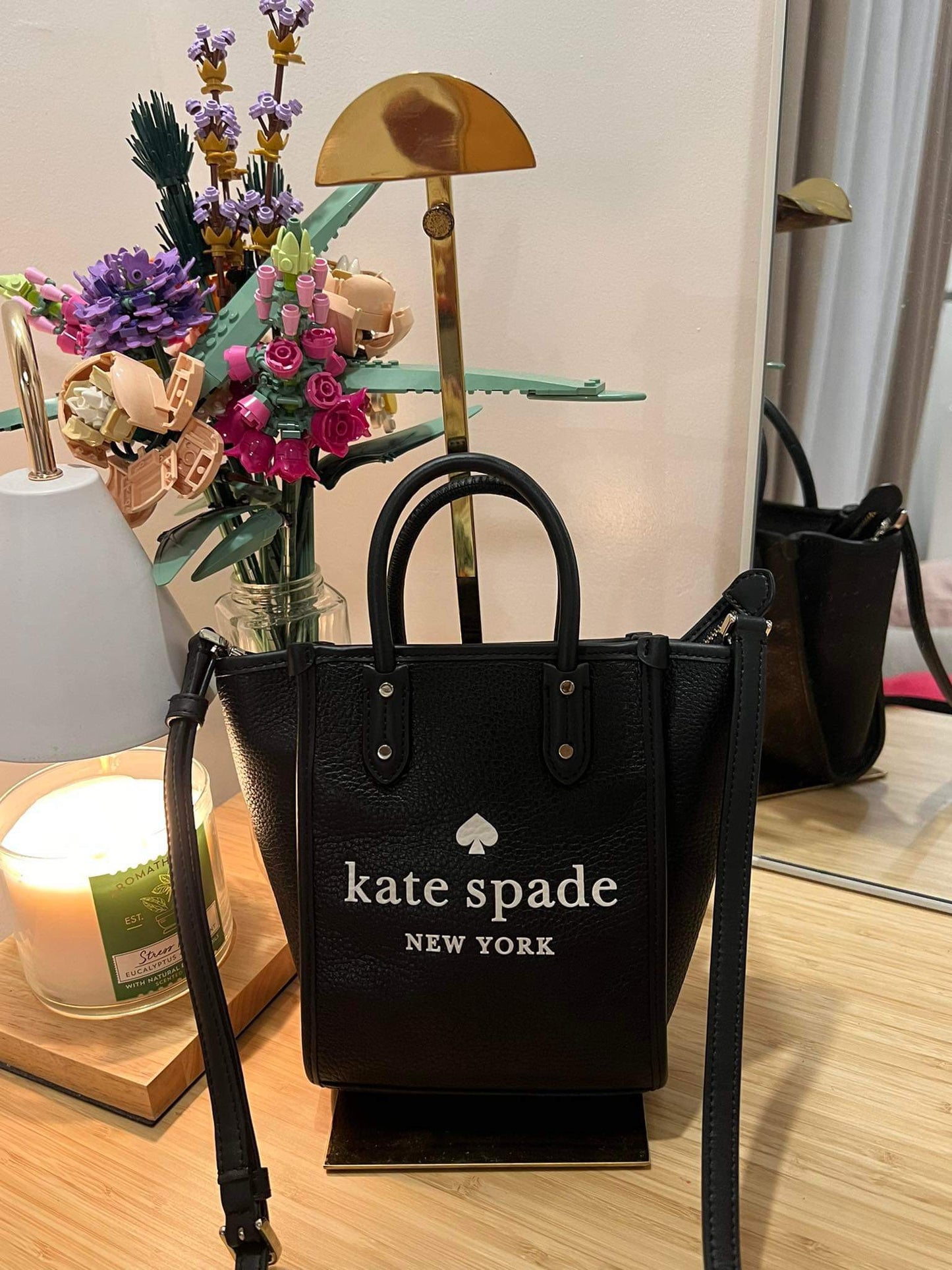 AUTHENTIC/ORIGINAL KateSpade KS Preloved Ella Mini Tote Bag in PINK / BLACK