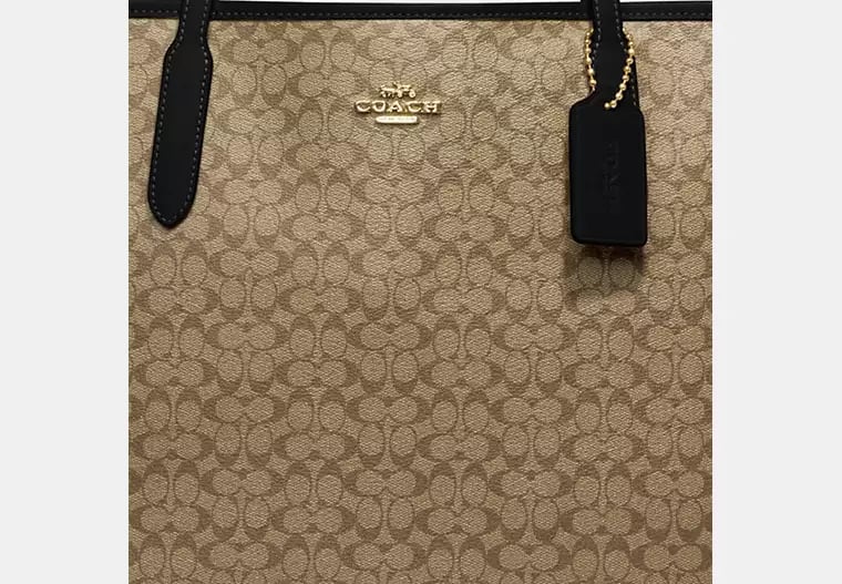 AUTHENTIC/ORIGINAL COACH City Tote Bag In Micro Signature Canva