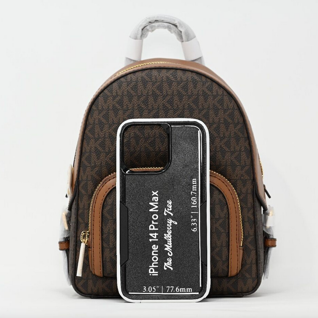 AUTHENTIC/ORIGINAL MK Jaycee Mini Convertible Backpack Crossbody Bag Brown