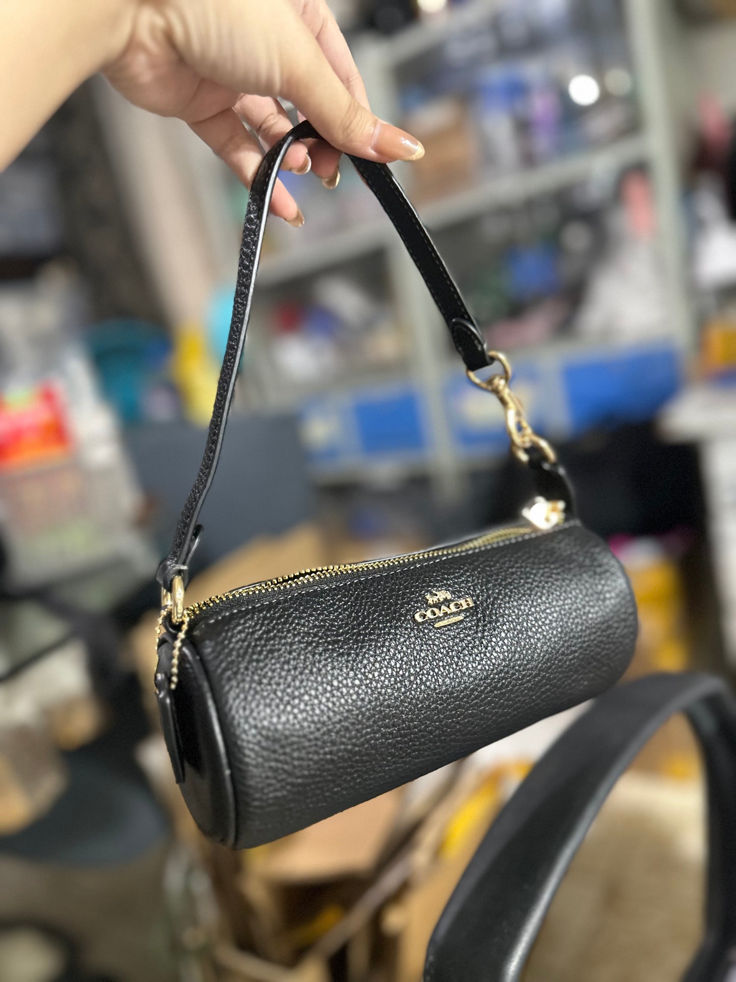 AUTHENTIC/ORIGINAL Coach Nolita Barrel Small Shoulder Wristlet Black Bag