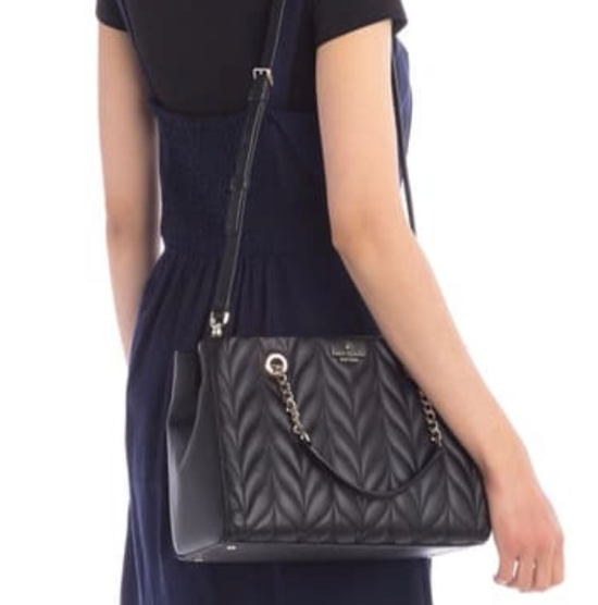 AUTHENTIC/ORIGINAL Preloved KateSpade KS Meena Briar Lane Quilted Crossbody Bag Black