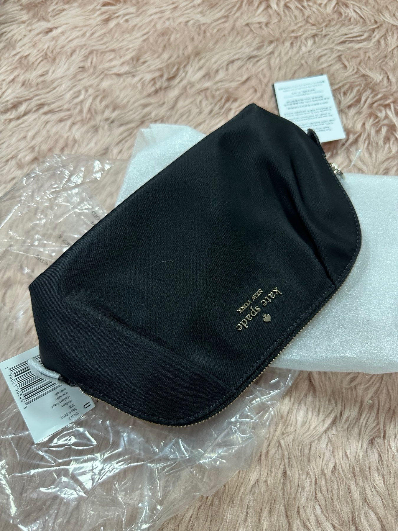 ORIG & IMPORTED KateSpade KS Chelsea Medium Cosmetic Black Nylon Pouch