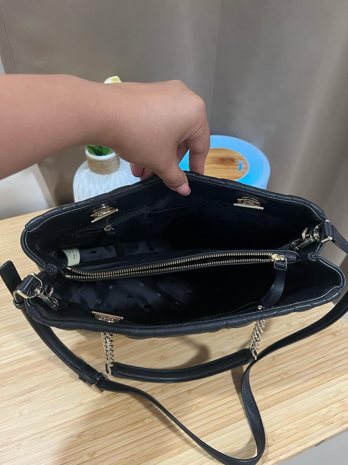 AUTHENTIC/ORIGINAL Preloved KateSpade KS Meena Briar Lane Quilted Crossbody Bag Black