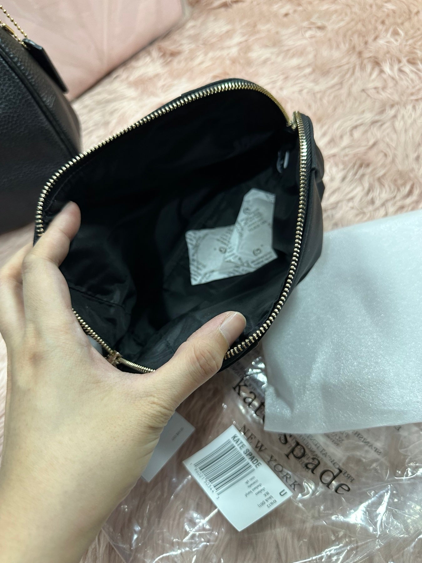 ORIG & IMPORTED KateSpade KS Chelsea Medium Cosmetic Black Nylon Pouch
