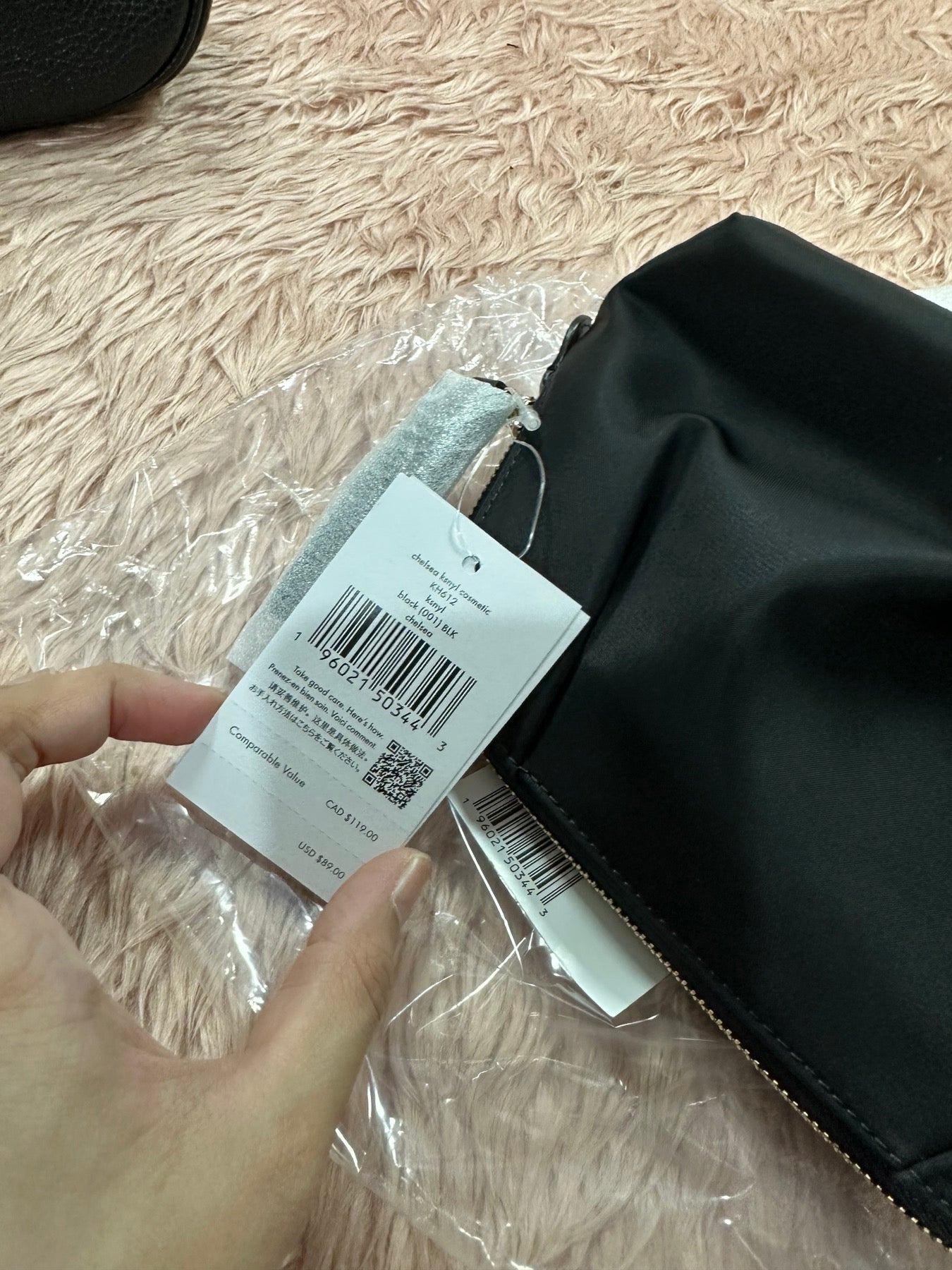 ORIG & IMPORTED KateSpade KS Chelsea Medium Cosmetic Black Nylon Pouch