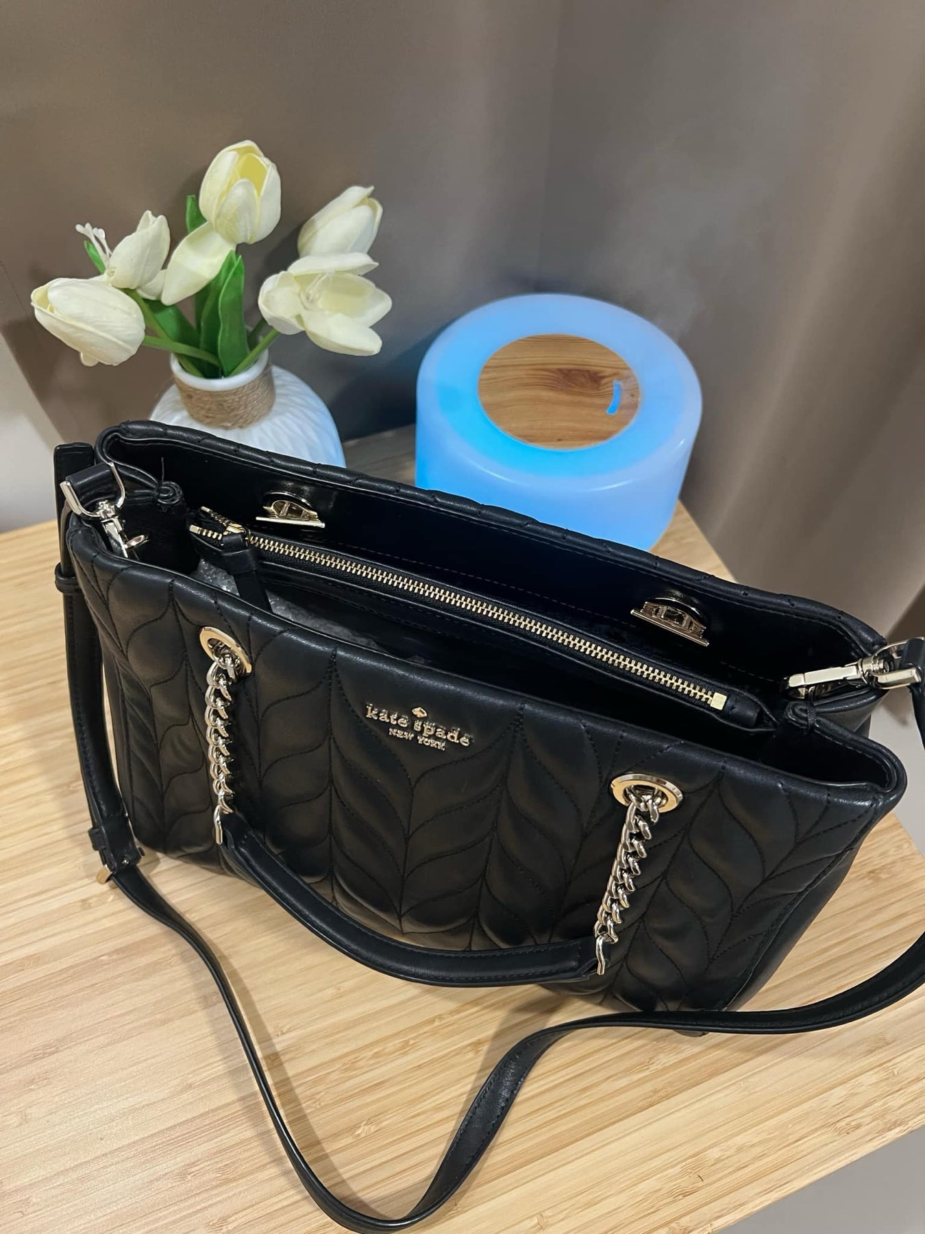 AUTHENTIC/ORIGINAL Preloved KateSpade KS Meena Briar Lane Quilted Crossbody Bag Black