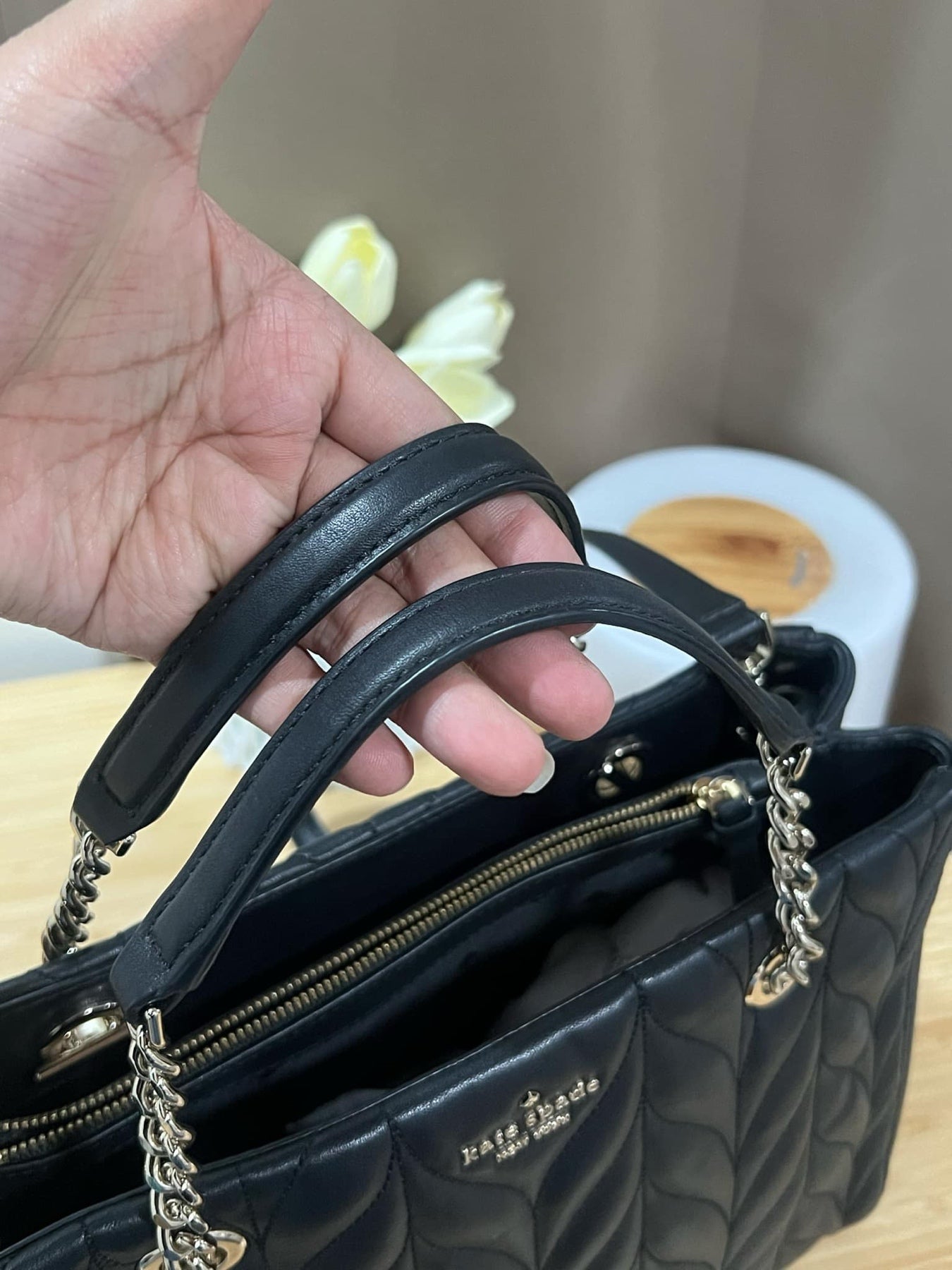 AUTHENTIC/ORIGINAL Preloved KateSpade KS Meena Briar Lane Quilted Crossbody Bag Black