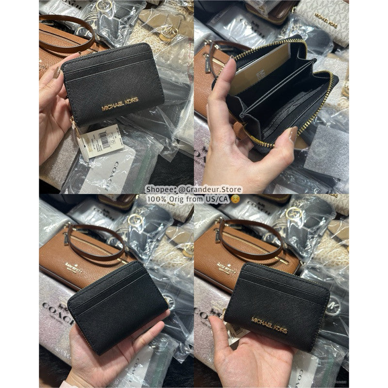 AUTHENTIC/ORIGINAL Michael K0rs MK Jet Set Travel Zip Around Card Case Small Coin Card Wallet