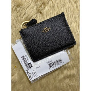 AUTHENTIC/ORIGINAL COACH Retail Mini Skinny Id Case Card Wallet in Black/Purple/Khaki