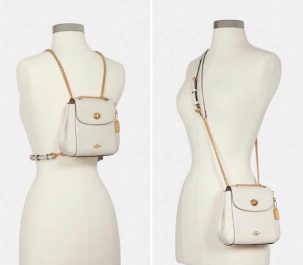 AUTHENTIC/ORIGINAL Preloved Coach Convertible Mini Backpack White Bag