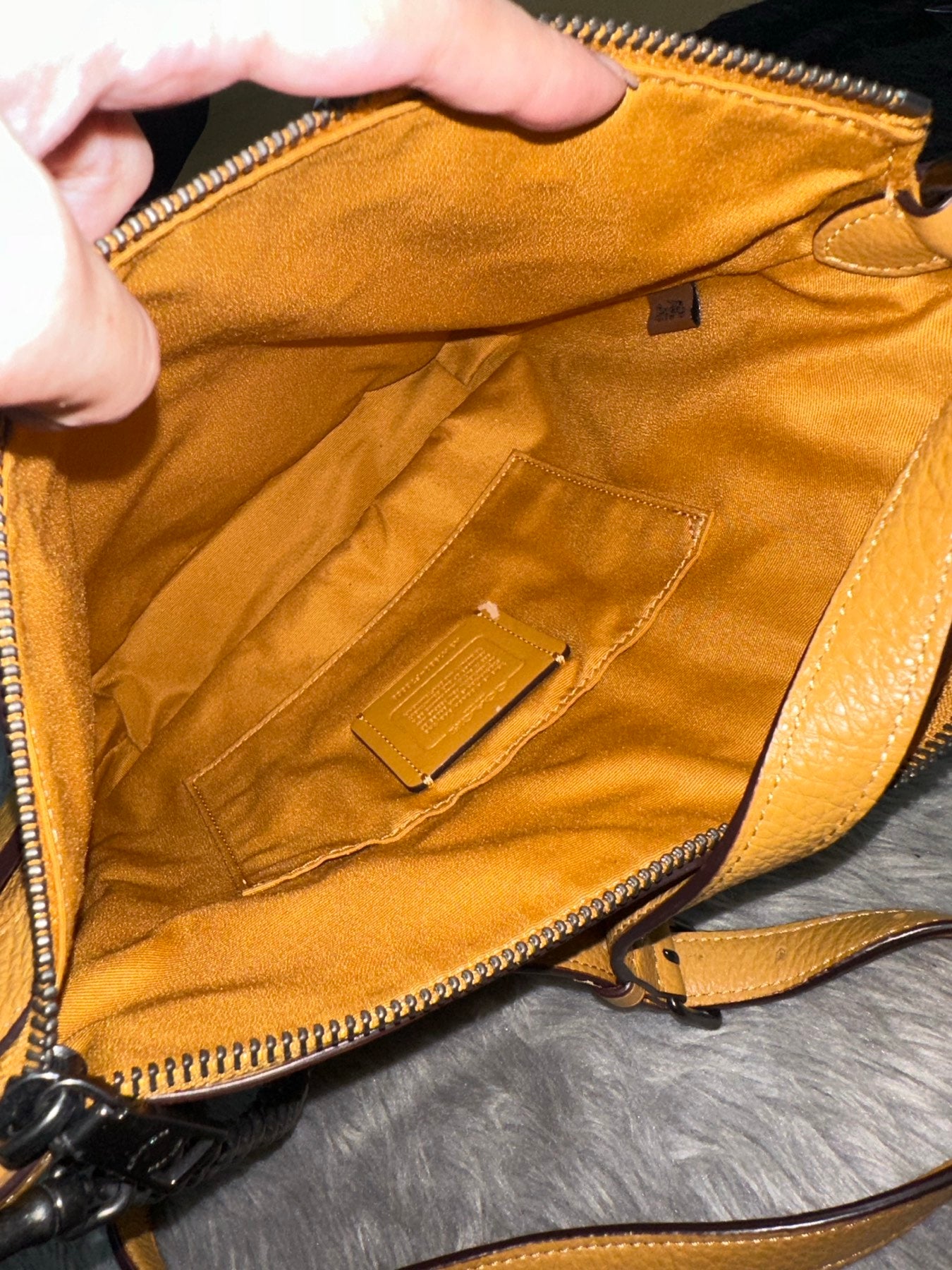 AUTHENTIC/ORIGINAL Preloved Coach Small Paxton Duffle Shoulder Bag Crossbody Bag Mustard Yellow