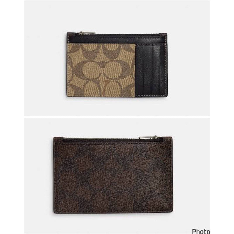 AUTHENTIC/ORIGINAL Coach Zip Card Holder Wallet for Men