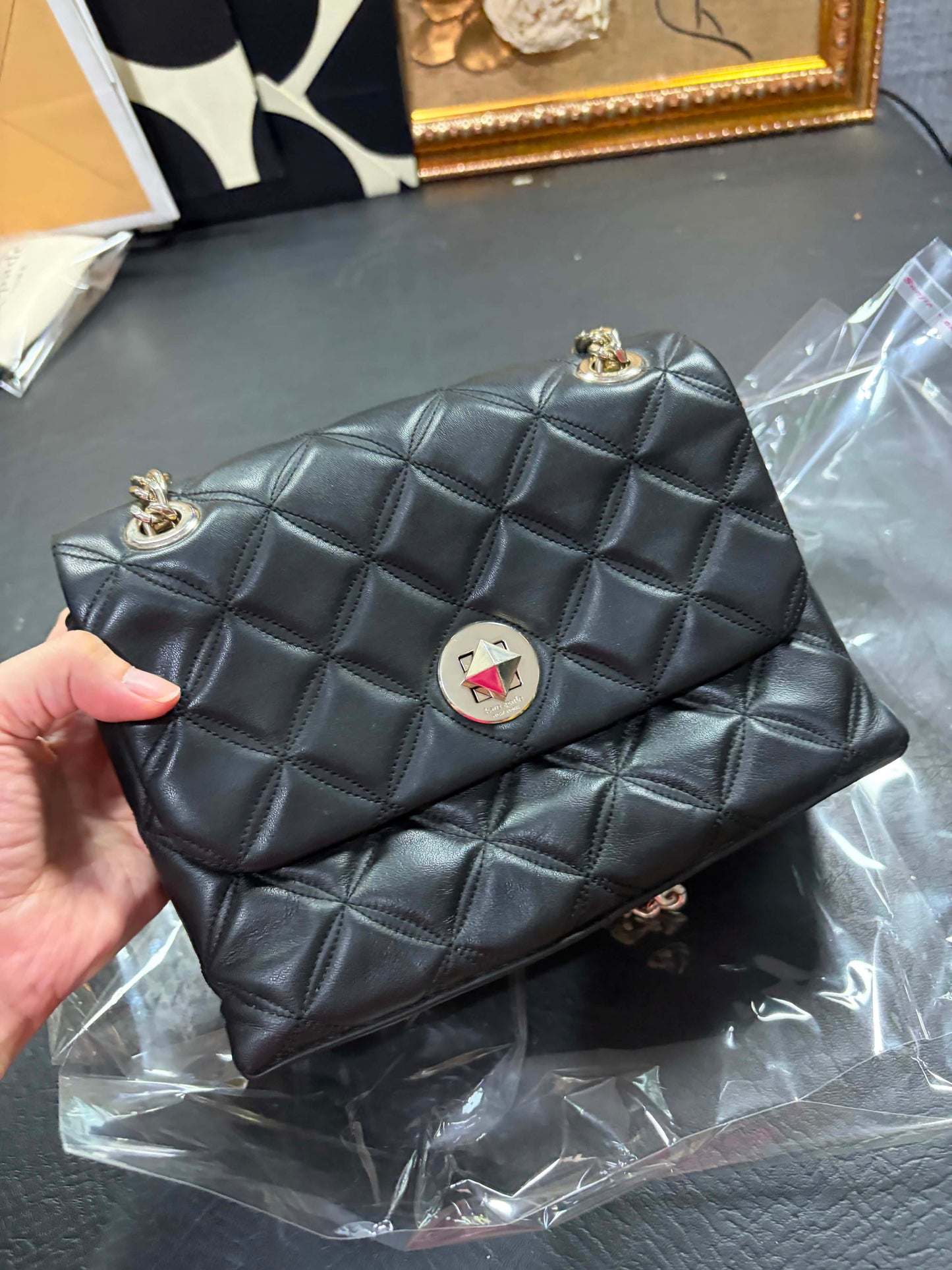 ORIG Preloved KS Natalia Small Flap Crossbody Black Bag