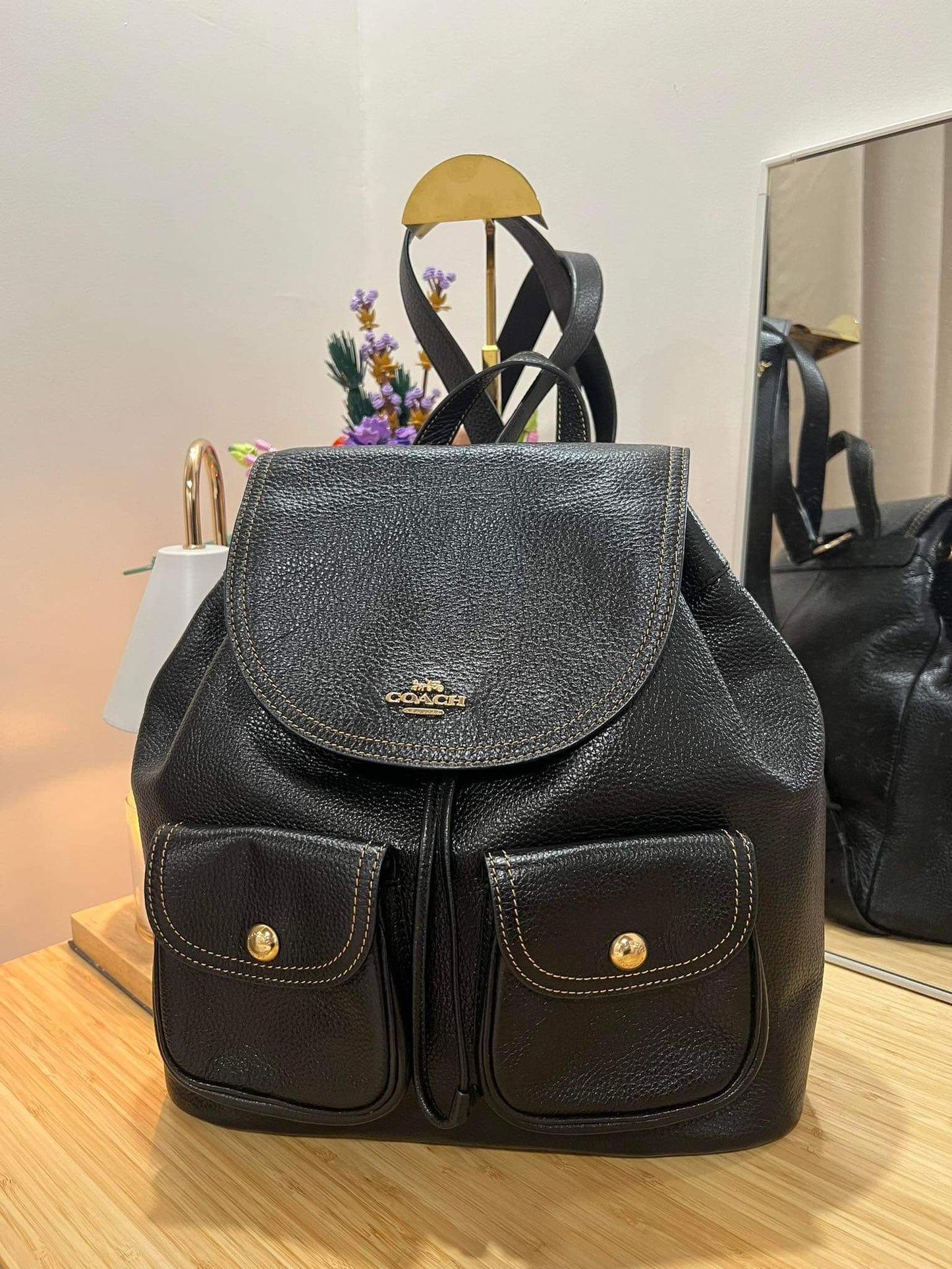 AUTHENTIC/ORIGINAL Preloved Coach Pennie Backpack Black Bag