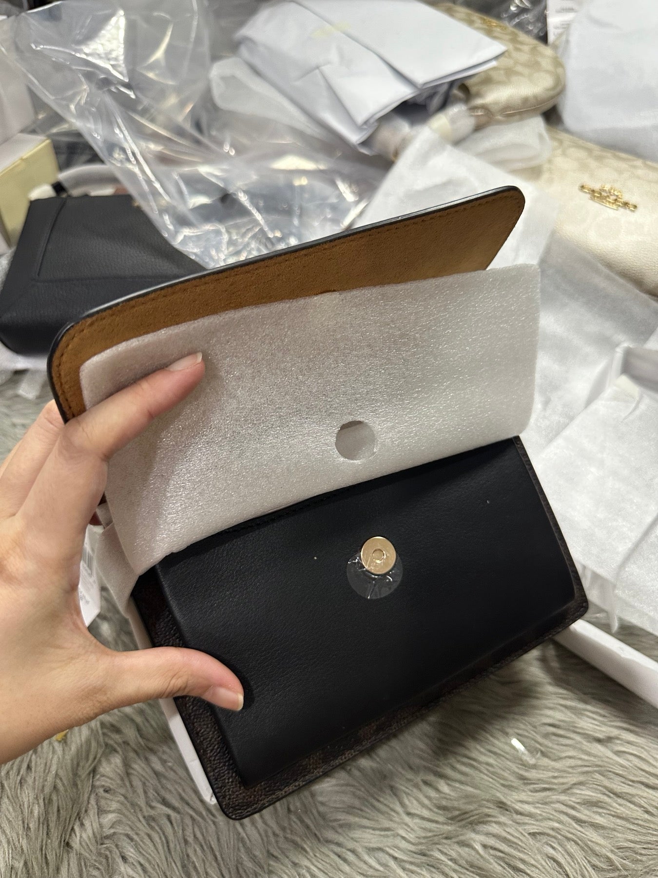 AUTHENTIC/ORIGINAL Coach Mini Klare Crossbody Small Bag In Signature Canvas in Brown/Walnut Black