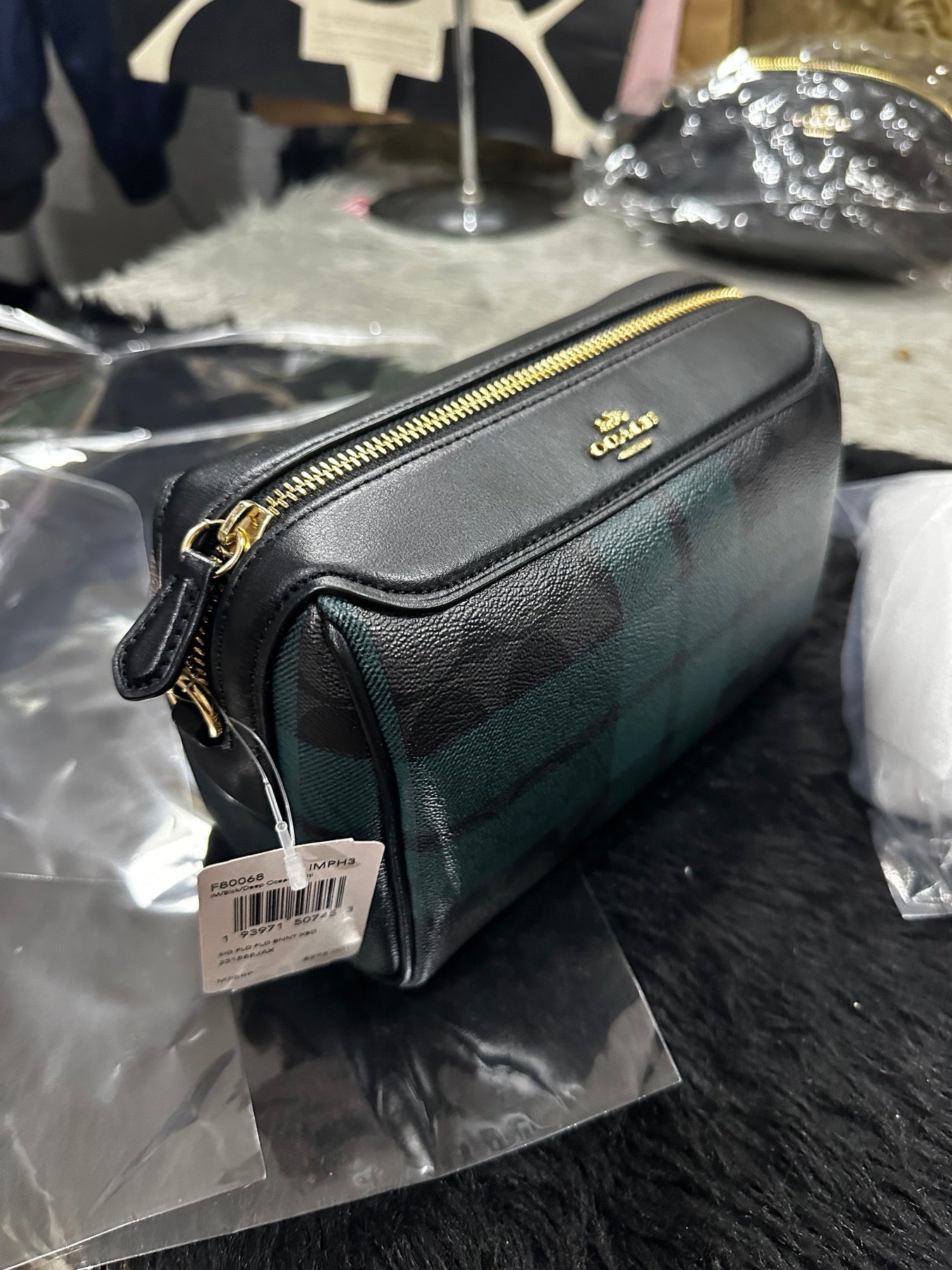 AUTHENTIC/ORIGINAL Coach RARE Mini Bennett Crossbody Plaid Green Small Bag