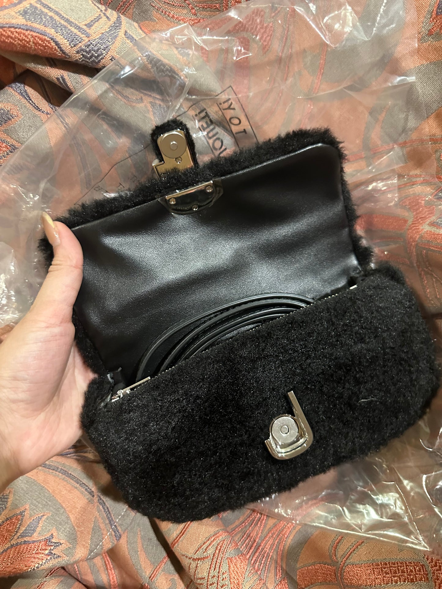 AUTHENTIC/ORIGINAL Preloved Marc Jacobs MJ Mini The J Marc Teddy Shoulder Bag Black