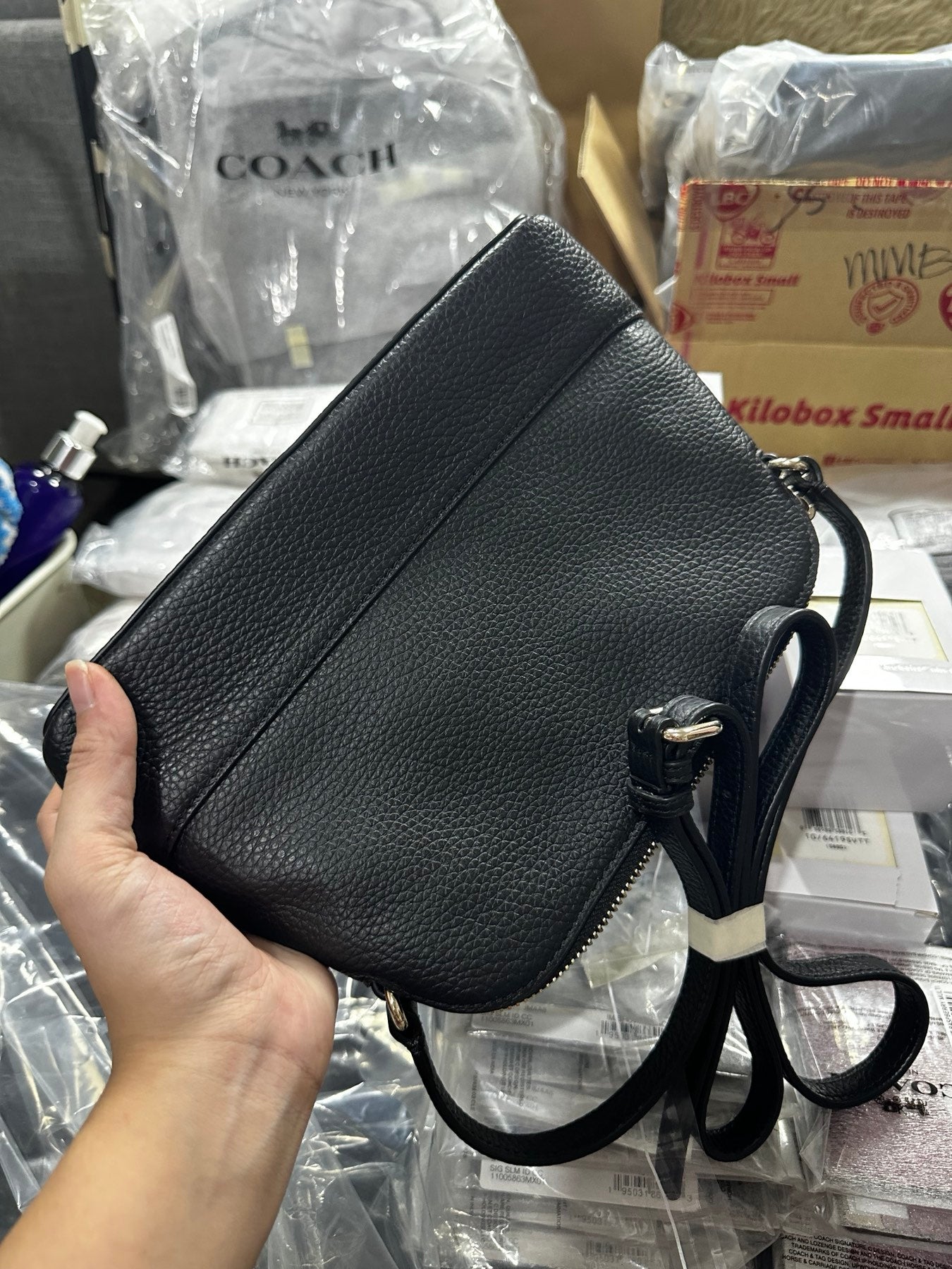 AUTHENTIC/ORIGINAL KateSpade KS Hanna Leather Crossbody Dome Black Bag