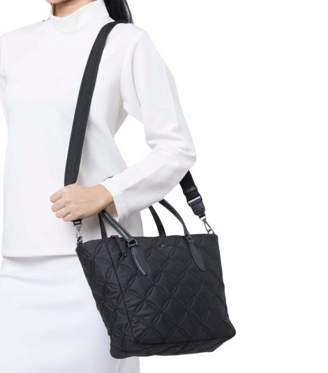 AUTHENTIC ORIGINAL KateSpade Jae Quilted Medium Satchel Bag in Black Grandeur Store