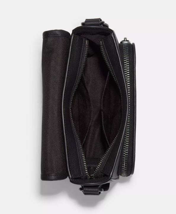 AUTHENTIC/ORIGINAL Coach Sullivan Flap Crossbody Men's Bag In Signature Canvas in Charcoal Black