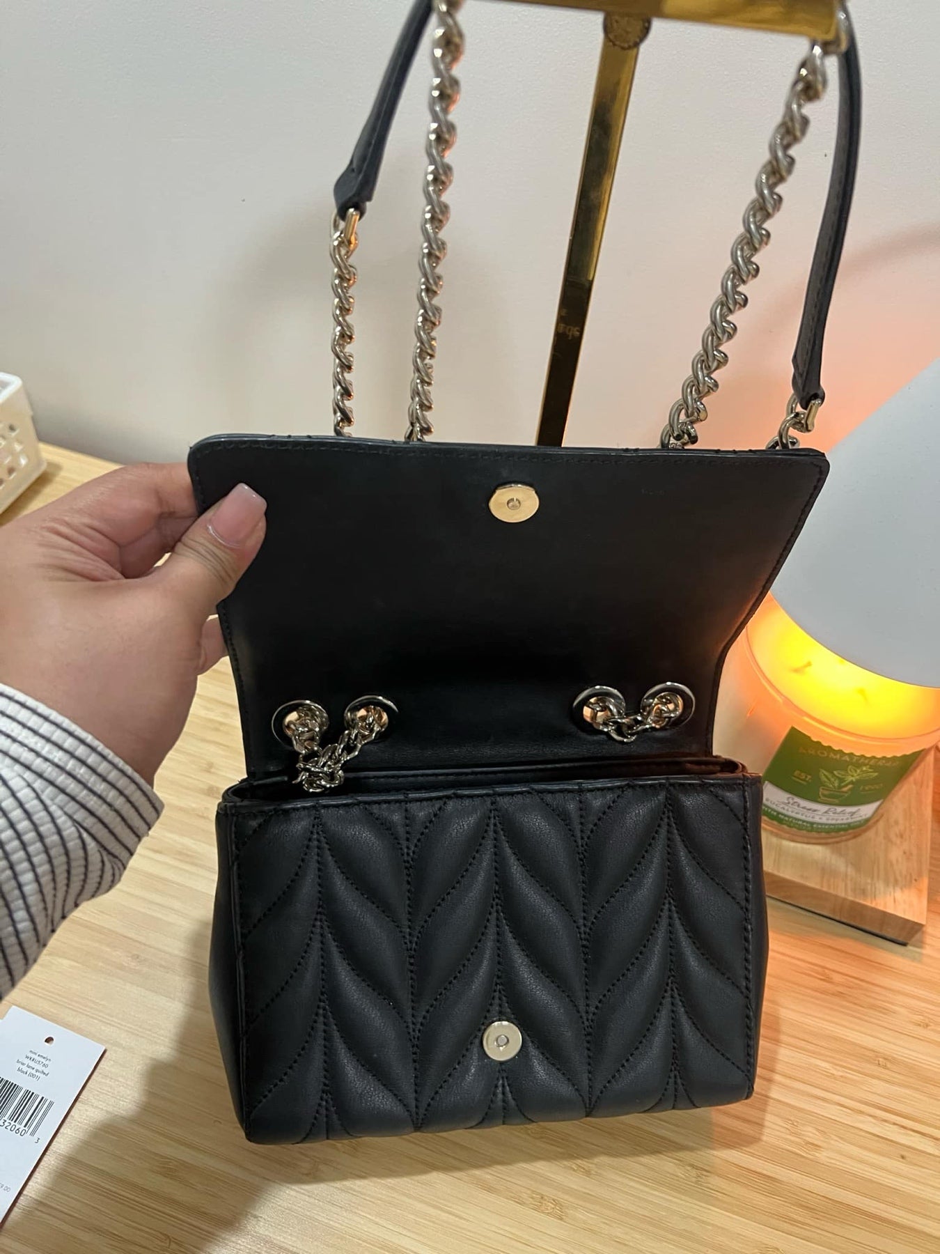 AUTHENTIC/ORIGINAL Preloved KateSpade KS Briar Lane Quilted Mini Emelyn Small Black Bag