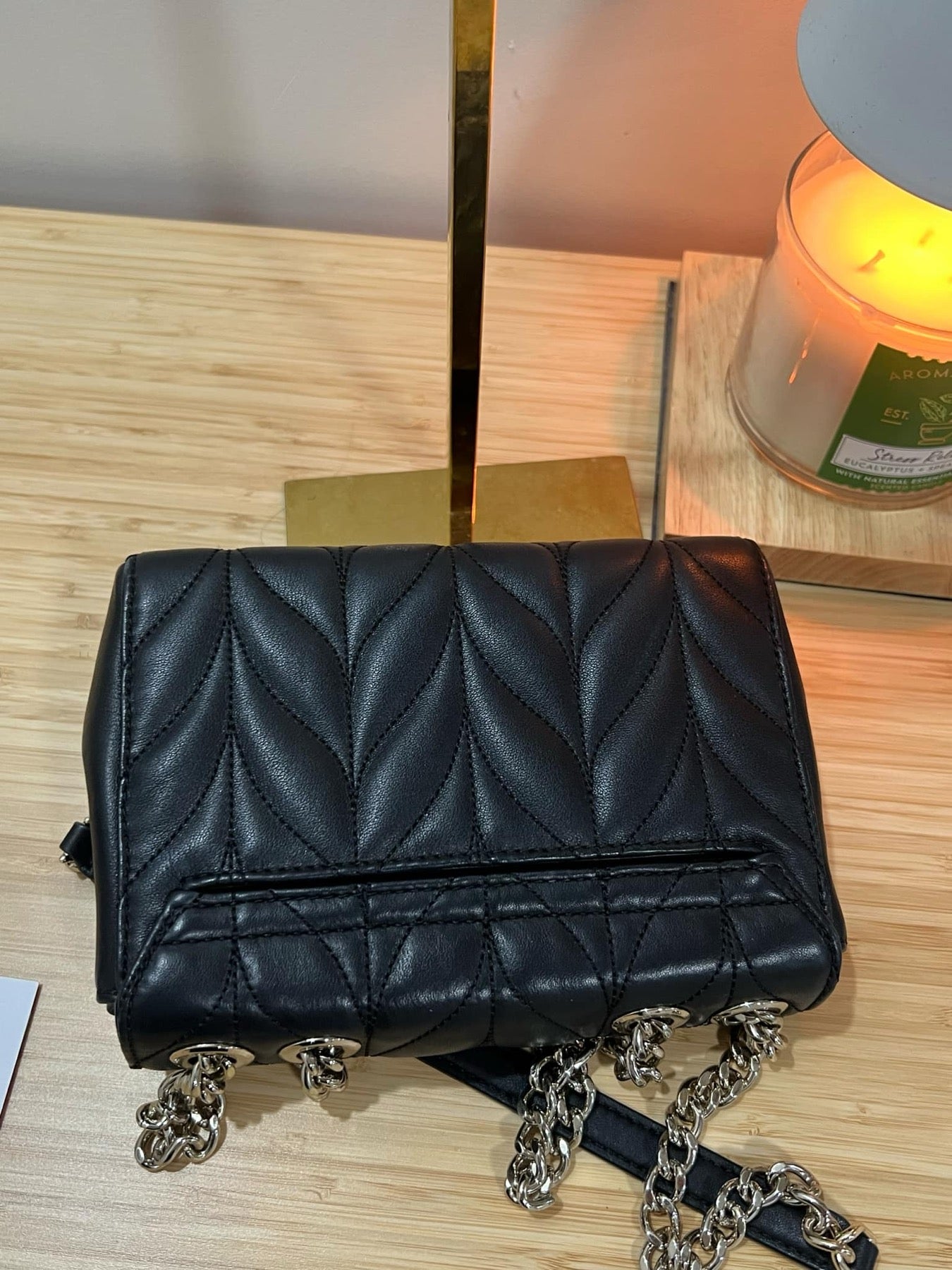 AUTHENTIC/ORIGINAL Preloved KateSpade KS Briar Lane Quilted Mini Emelyn Small Black Bag