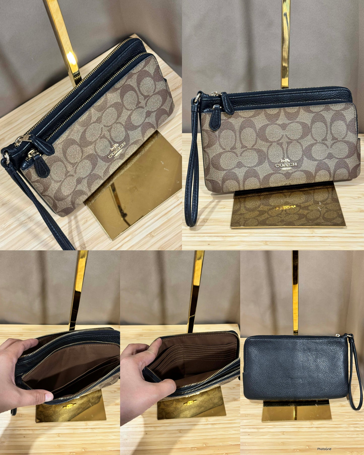 ORIG & IMPORTED CCH Double Zip Large Phone Wallet Wristlet