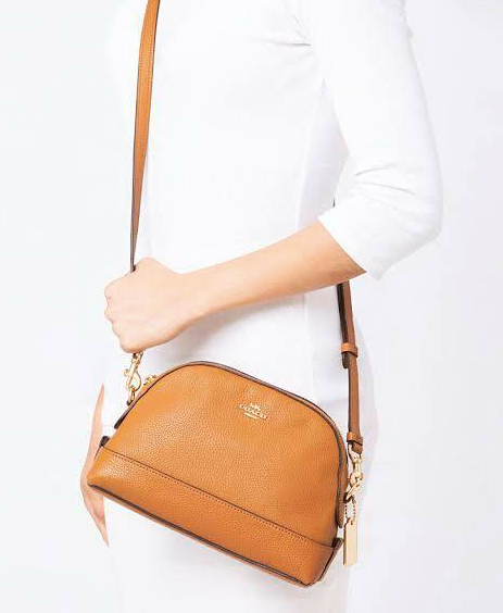 AUTHENTIC/ORIGINAL Preloved Coach Mini Dome Crossbody White Bag
