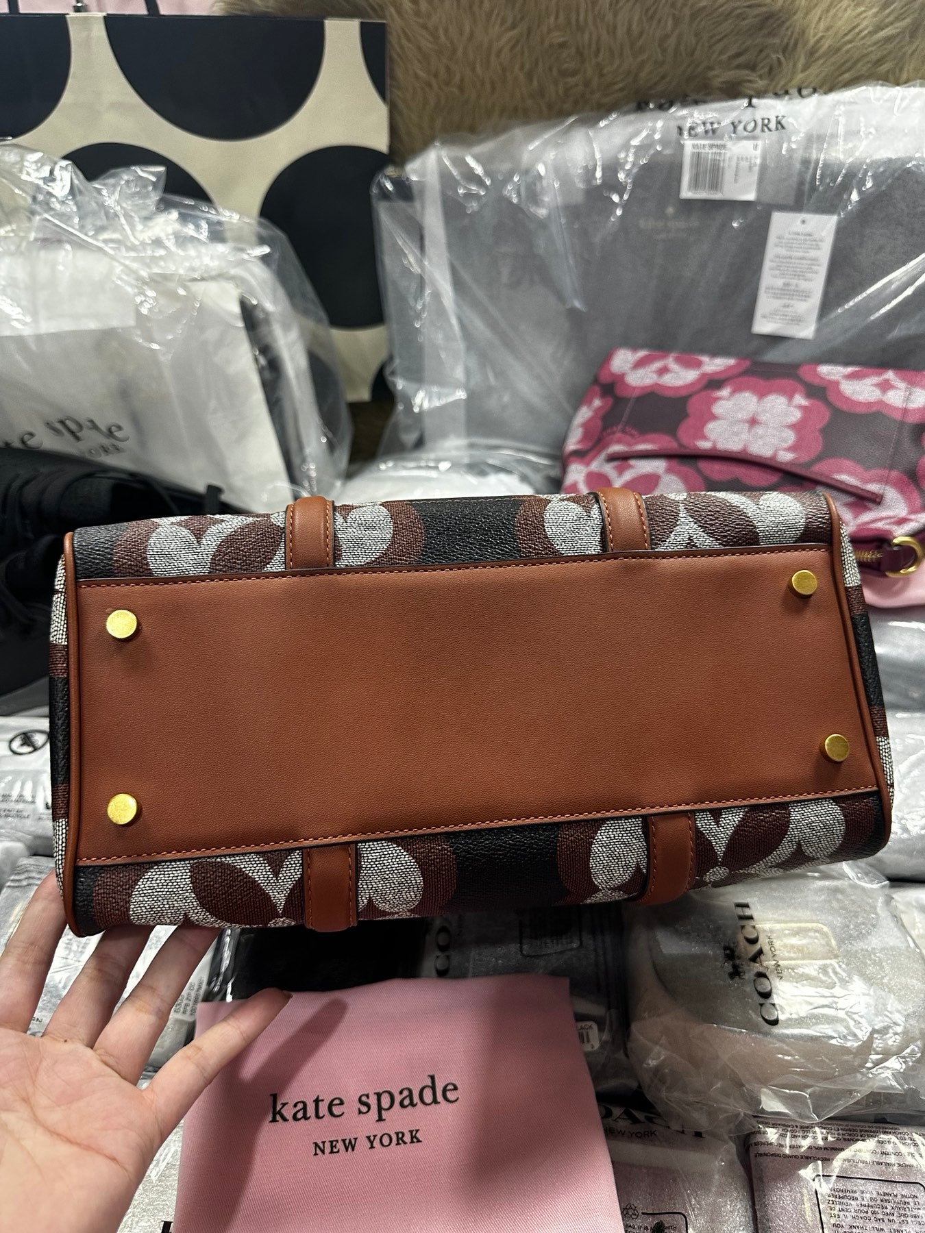 AUTHENTIC/ORIGINAL Preloved KateSpade KS Eleanor Medium Satchel Duffle Bag Brown