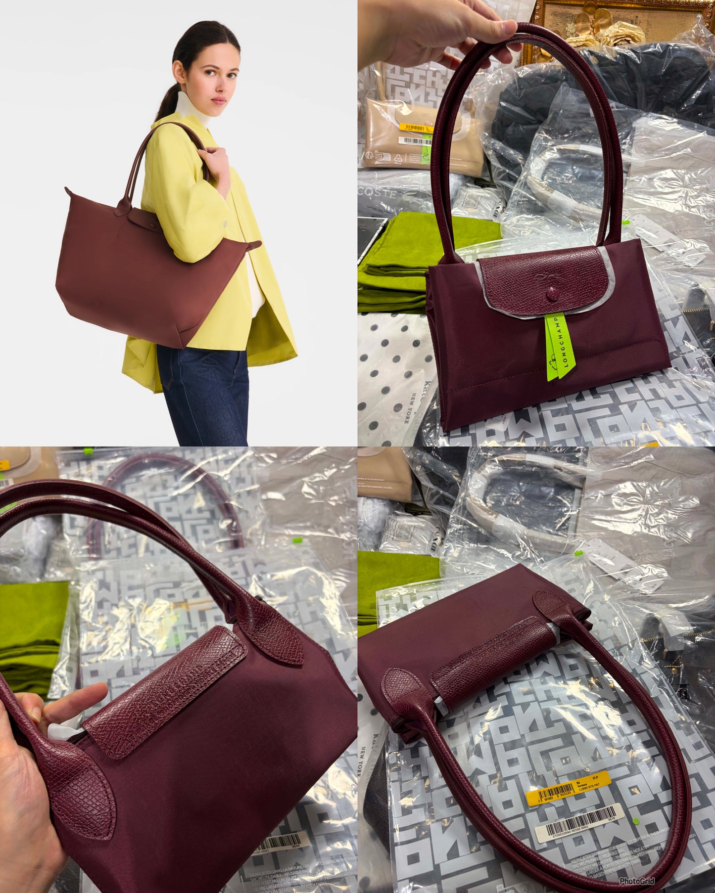 ORIG & IMPORTED Longchamp LC Le Pliage Large Long Handle Nylon Tote Bag