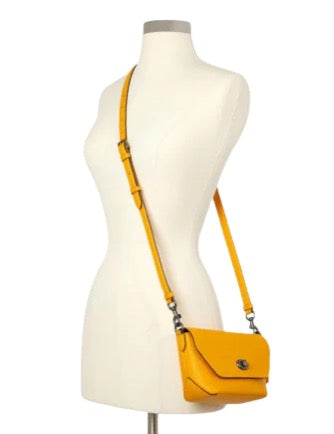 AUTHENTIC/ORIGINAL Preloved Coach Karlee Yellow Crossbody Bag