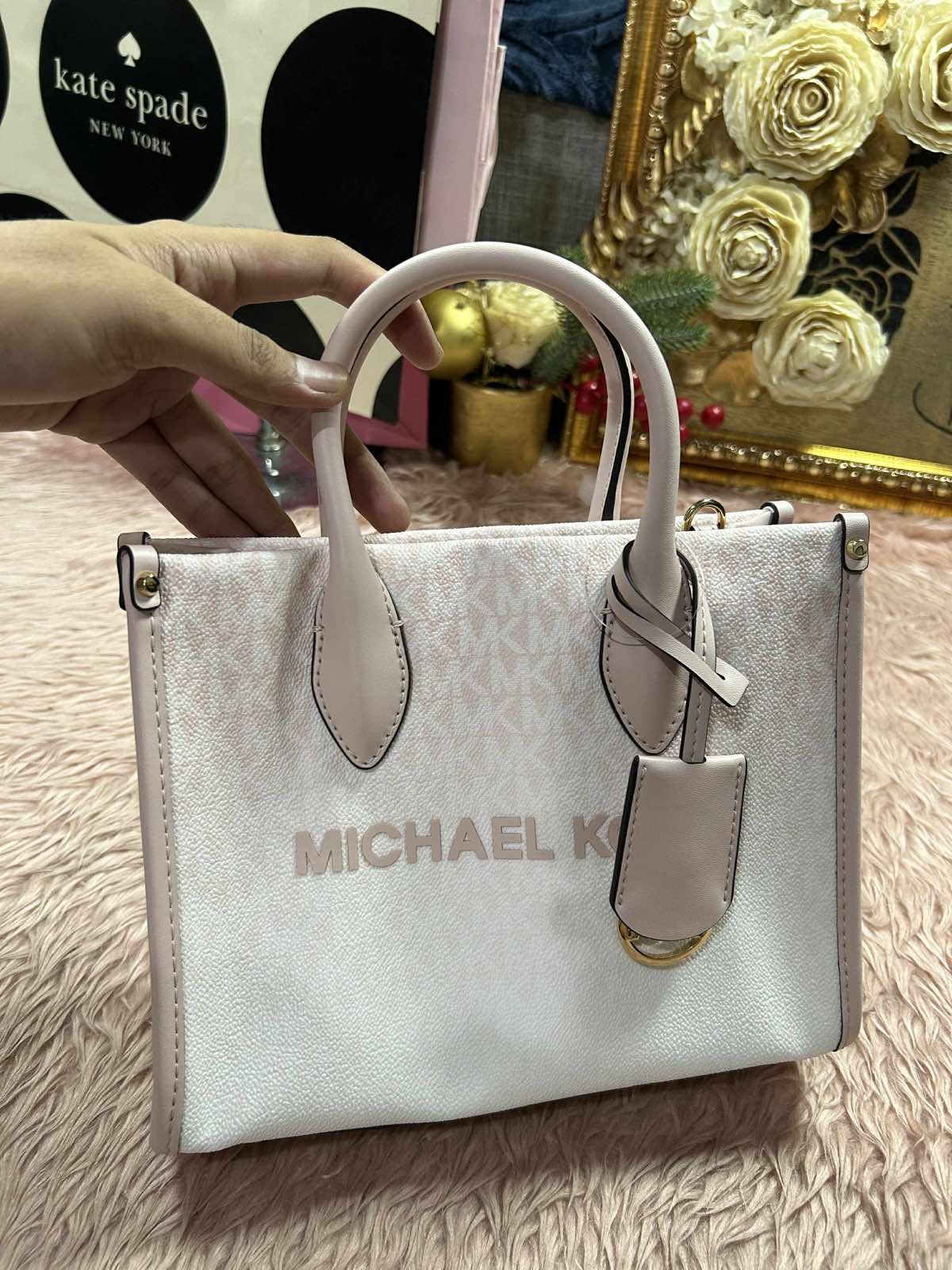 ORIG & IMPORTED MK Mirella Small Ombré Signature Logo Crossbody Pink Bag