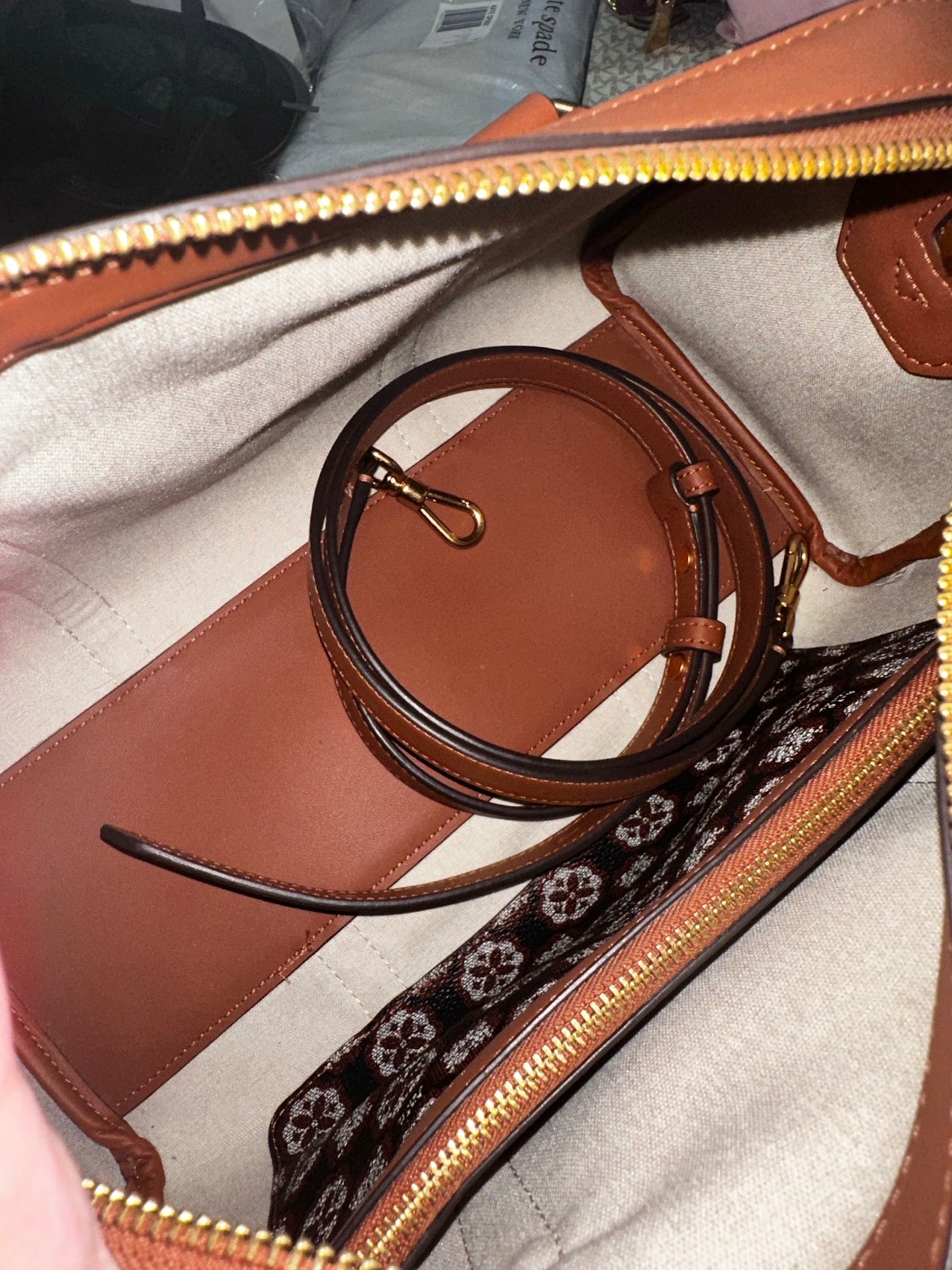 AUTHENTIC/ORIGINAL Preloved KateSpade KS Eleanor Medium Satchel Duffle Bag Brown