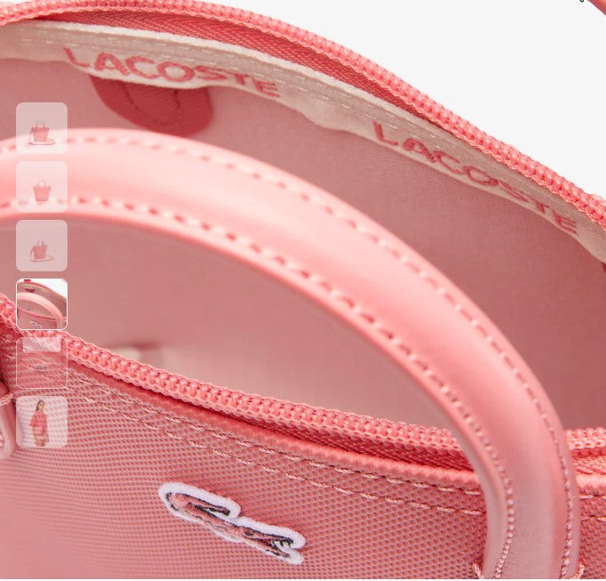 AUTHENTIC/ORIGINAL Lacoste L.12.12 Concept Petit Canvas Mini Zip Tote Bag Pink
