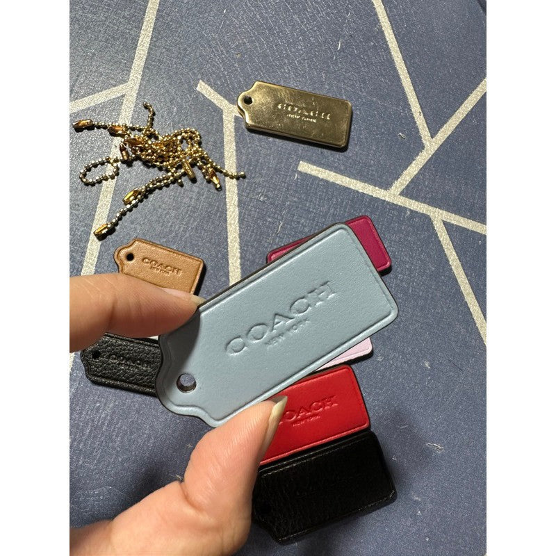 AUTHENTIC/ORIGINAL Coach LEATHER Hangtag Charm Keychain 100% Original