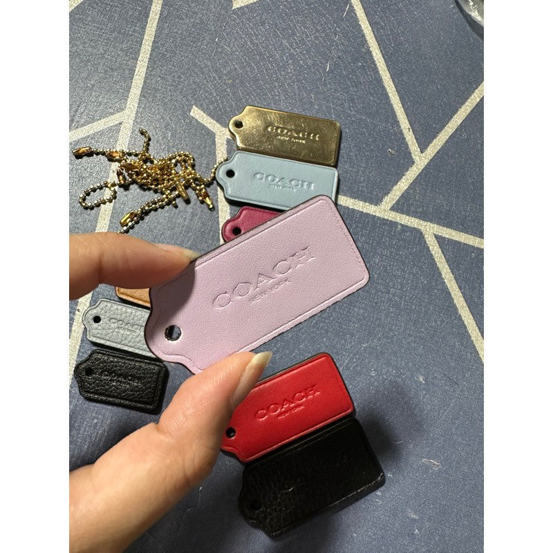 AUTHENTIC/ORIGINAL Coach LEATHER Hangtag Charm Keychain 100% Original