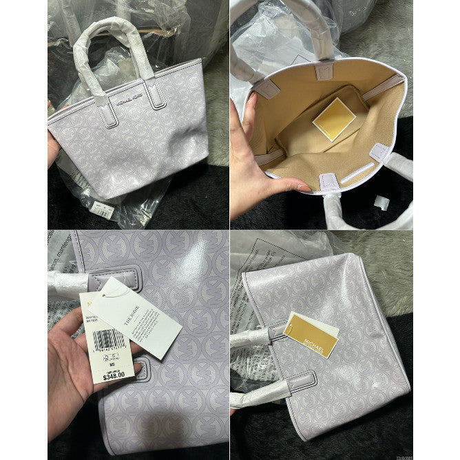 AUTHENTIC Michael K0rs MK Jodie Small Logo Jacquard Tote Bag