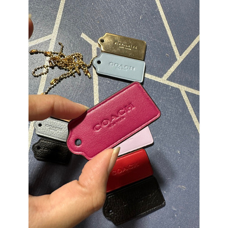 AUTHENTIC/ORIGINAL Coach LEATHER Hangtag Charm Keychain 100% Original