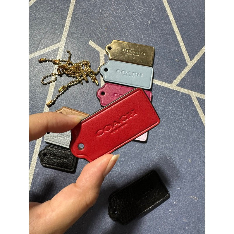 AUTHENTIC/ORIGINAL Coach LEATHER Hangtag Charm Keychain 100% Original