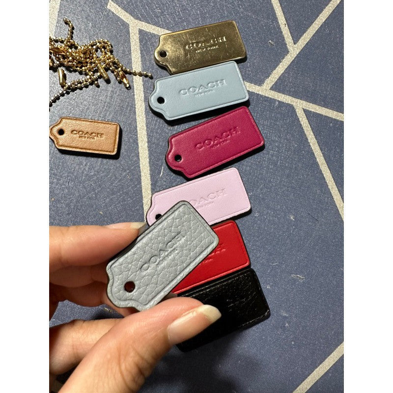 AUTHENTIC/ORIGINAL Coach LEATHER Hangtag Charm Keychain 100% Original