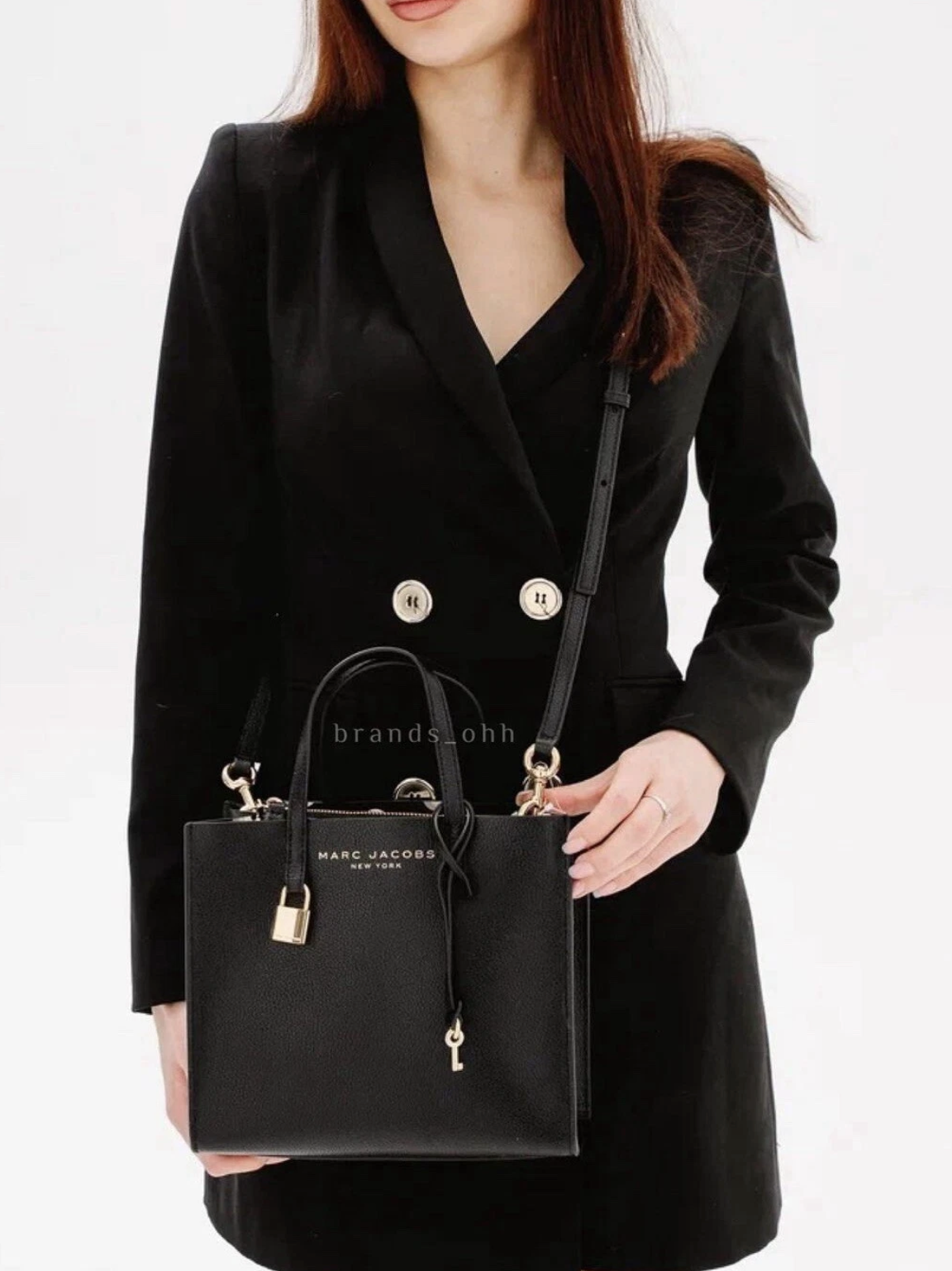 ORIG Preloved Marc Jacobs MJ Mini Grind Tote Bag in Black
