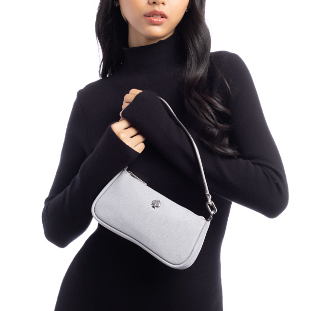 ORIG & IMPORTED KS Kayla Convertible Wristlet Shoulder Small Bag Black White Brown