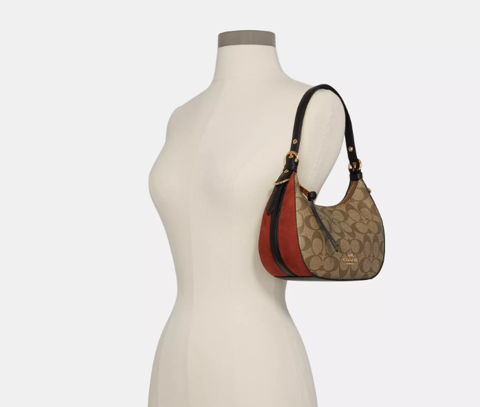 AUTHENTIC/ORIGINAL Preloved Coach Kleo Hobo Bag In Signature Canvas Khaki