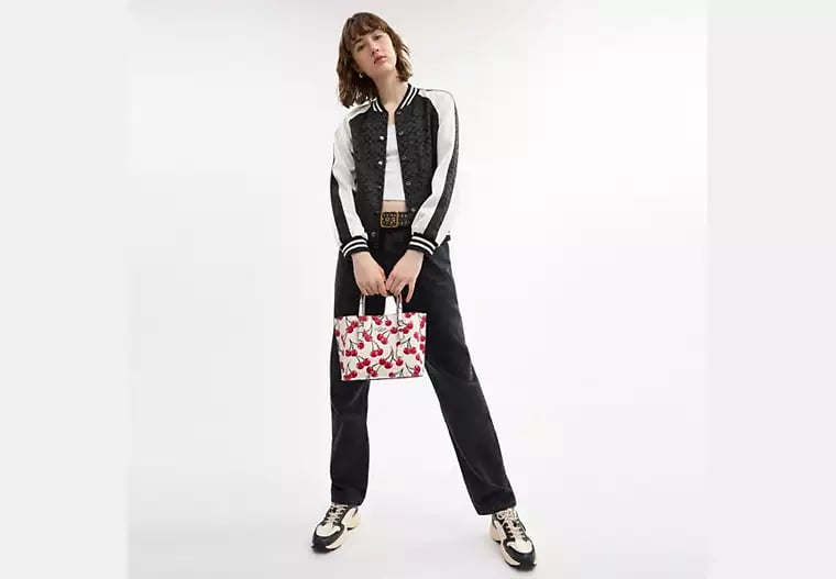 AUTHENTIC/ORIGINAL COACH Mollie Tote Bag 25 With Cherry Print