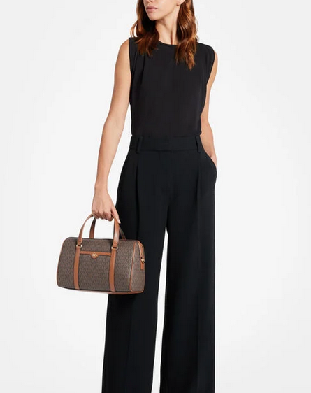 AUTHENTIC/ORIGINAL MK Jet Set Travel Medium Duffle Satchel Crossbody Bag in Brown