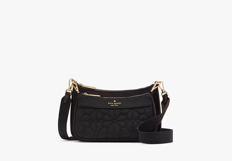 AUTHENTIC/ORIGINAL KS Duet Quilted Fabric Small Crossbody - BLACK